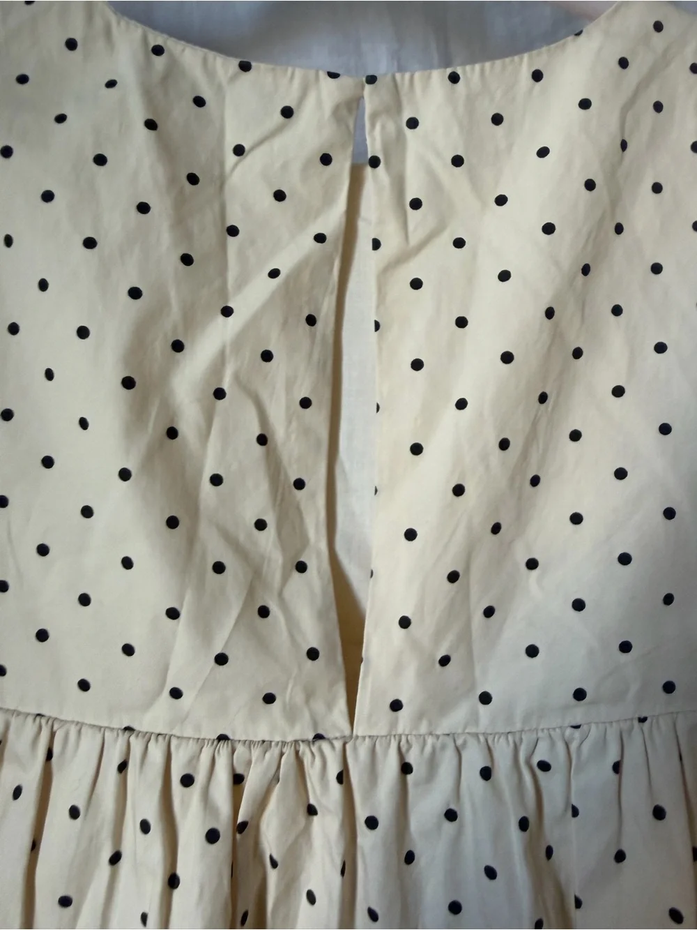 English Factory Cream Polka Dot Tiered Ruffle Mini Dress Babydoll Feminine